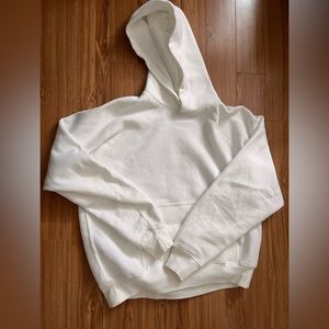 Aritzia Cozy Fleece raglan white hoodie